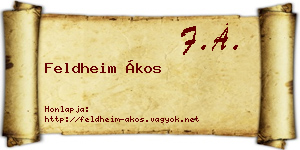 Feldheim Ákos névjegykártya